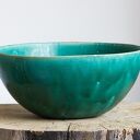 Turkusowa misa ceramiczna na owoce - rękodzieło