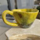 Żółty kubek ceramiczny 200 ml Wolna chwila - prezent dla niej