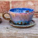 Filiżanka z koniem Opal Blue - rękodzieło ceramiczne dla miłośniczki koni