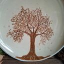 Duży talerz ceramiczny - Drzewo