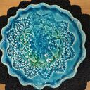 Wolna Chwila - turkusowa patera ceramiczna na ciasteczka (śr. ok. 25 cm)