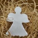 Anioł ceramiczny świąteczny magnes na lodówkę (9 cm)
