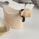 Ceramiczny baranek wielkanocny i miseczka - zestaw handmade do koszyczka