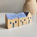 Ceramiczny domek - zestaw 3 szt. pastelowe domki do dekoracji