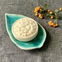 Ceramiczna mydelniczka „Liść” w zieleni - ręcznie robiona ceramika