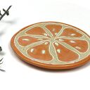 Ceramiczna mydelniczka i spodeczek na biżuterię „Pomarańczka”