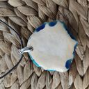 Wisior ceramiczny - turkusowy kwiat (ok. 4 cm) - handmade