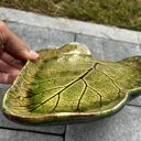 Dekoracyjna patera liść z ceramiki handmade