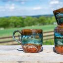 Duży kubek ceramiczny Torfowiska Izery - rękodzieło, ok. 400 ml