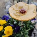 Kwiat ceramiczny - poidełko dla owadów na tyczce bambusowej