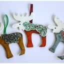 Renifery ceramiczne - zawieszki świąteczne do choinki
