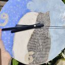 Ręcznie wykonany zegar ceramiczny z kotami