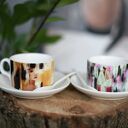 Zestaw dwóch filiżanek z porcelany - komplet na prezent