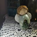 Anioł ceramiczny Wolna Chwila - ręcznie robiona ozdoba, ok. 9 cm