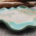 Ceramiczny talerz ważki (Shiraja) - ręcznie robiona podstawka