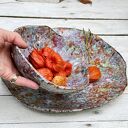 Zestaw talerz i miska łąka kwietna - kolorowa ceramika handmade do serwowania