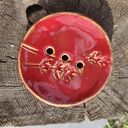 Ciemnoczerwona mydelniczka ceramiczna handmade