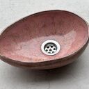 Mini różowa umywalka ceramiczna