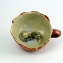 Ceramiczna duża filiżanka kubek z figurką konia