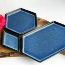 Ceramiczny zestaw talerzy geometrycznych do serwowania - zestaw 4 szt.