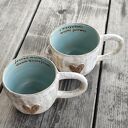 Dwa ręcznie robione kubki ceramiczne dla pary 300 ml