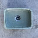 Szałwiowa umywalka ceramiczna handmade do łazienki w rustykalnym stylu