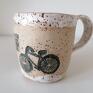 ręcznie zrobiony ceramika użytkowa kubek "rowerem w stronę pomysł na prezent z gliny