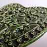 Eva Art pomysł na prezent ceramika rękodzieło serce zielone ręcznie wykonane dekoracja wnętrza
