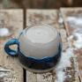 Handmade ceramiczny kubek z koniem - Beton Blue prezent dla koniarza