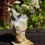 Ręcznie wykonana rzeźba z szamotowej gliny. Dekorowana w stylu shabby shic, prowansalski, czy cottage. Ceramika głowa konia
