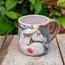 ceramika indiański koń handmade kubek z koniem - indian summer - 300 ml siwy rękodzieło ceramiczne