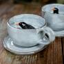 Filiżanka do herbaty z figurką - Szpaka - Wabi Sabi - 320 ml dla miłośnika ptaków ceramika