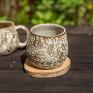 dla nauczycielki kubek do herbaty handmade ceramiczny z ptakami | mały| kocham ptasi leśny
