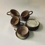 kubek ceramiczny naczynia kuchenne filiżanka z podstawką / talerzykiem do kawy