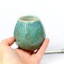 Małe naczynie do yerba mate matero ceramiczne handmade / niebiesko zielone/