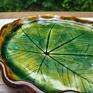 zielone ceramika patera ceramiczna, liść kasztanowca 26cm (c na prezent talerz