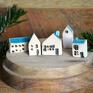 5 domków z ceramiki - kamieniczki miniaturowe domki