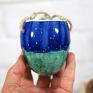 na turkusowe mały ocean - wisząca ceramiczna na sukulenty mini doniczka na kaktusy