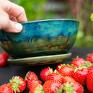 zielone misa do serwowania umytych owoców / berry bowl durszlak