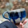 Azul Horse unikalne ceramika na prezent handmade ceramiczny kubek z koniem - beton blue dla koniarza