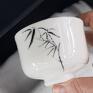 ceramika: Młody bambus 1 - czarka do herbaty. Porcelana ręcznie malowana. Piękna stopa styl japoński