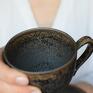 ceramika: ceramiczna Srebrny Grafit 230ml Rustykalna - ręczne filiżanki do kawy
