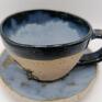 Eva Art filiżanka z gliny mini komplet "mandala w błękicie" 2 ceramika rękodzieło