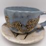 intrygujące ceramika użytkowa mini komplet "błękitno kwiatowo" 3 filiżanka do kawy