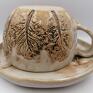 Eva Art ceramika rękodzieło komplet "spacer po lesie" 1 filiżanka do kawy użytkowa