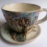 Eva Art filiżanka do kawy rękodzieło komplet "jak bukiet kwiatów" 2 ceramika użytkowa pomysł na prezent
