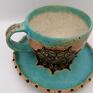 Eva Art ceramika użytkowa rękodzieło komplet "mandala w turkusie " 2
