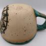 Eva Art filiżanka do kawy ceramika rękodzieło mini komplet "mandala w turkusie" z gliny użytkowa