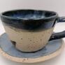 ręczna robota ceramika użytkowa mini komplet "mandala w błękicie" 1 filiżanka z gliny