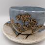 ceramika: Mini komplet "Błękitno kwiatowo" 3 - handmade filiżanka ręczna robota rękodzieło
